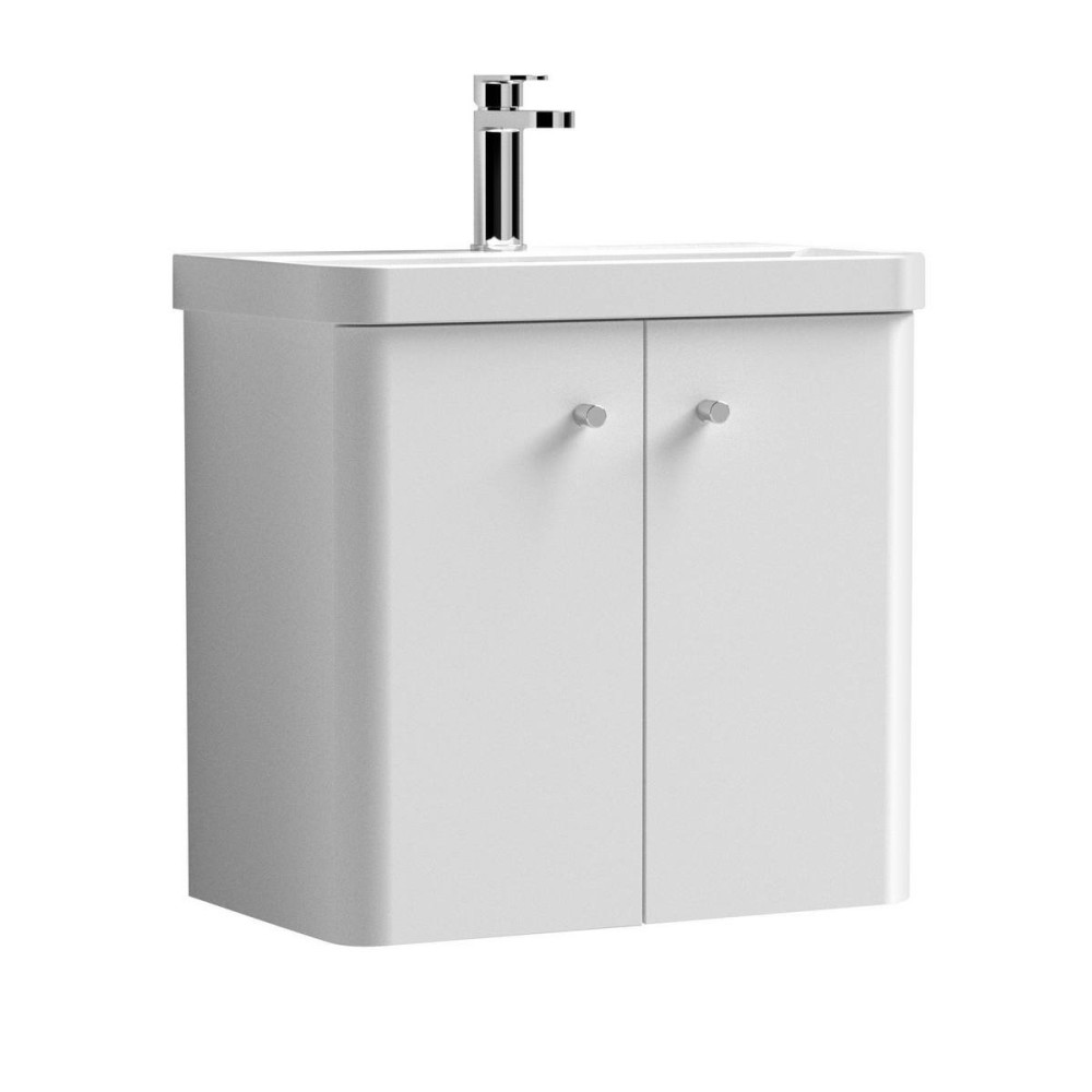 Nuie Core 600mm White Gloss Wall Hung Unit With Basin