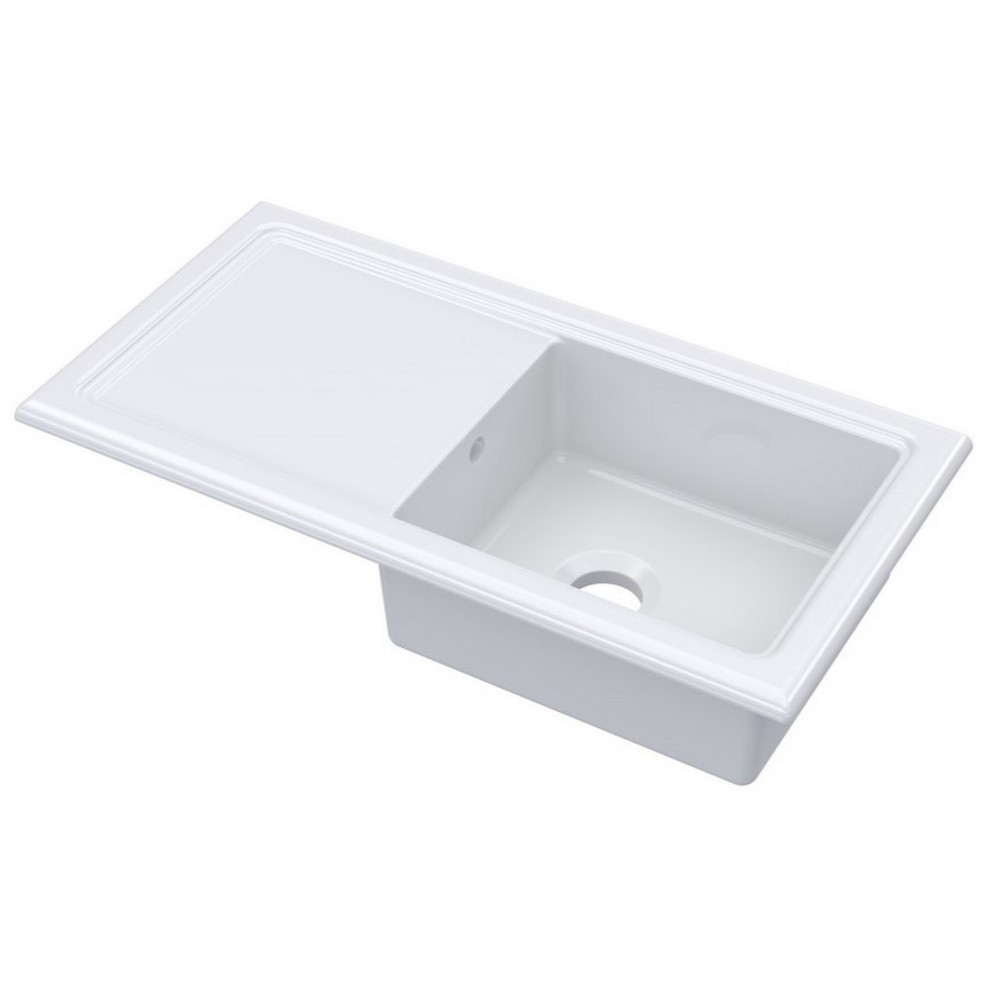 Nuie Countertop 1010 x 525mm White Fireclay Kitchen Sink (1)