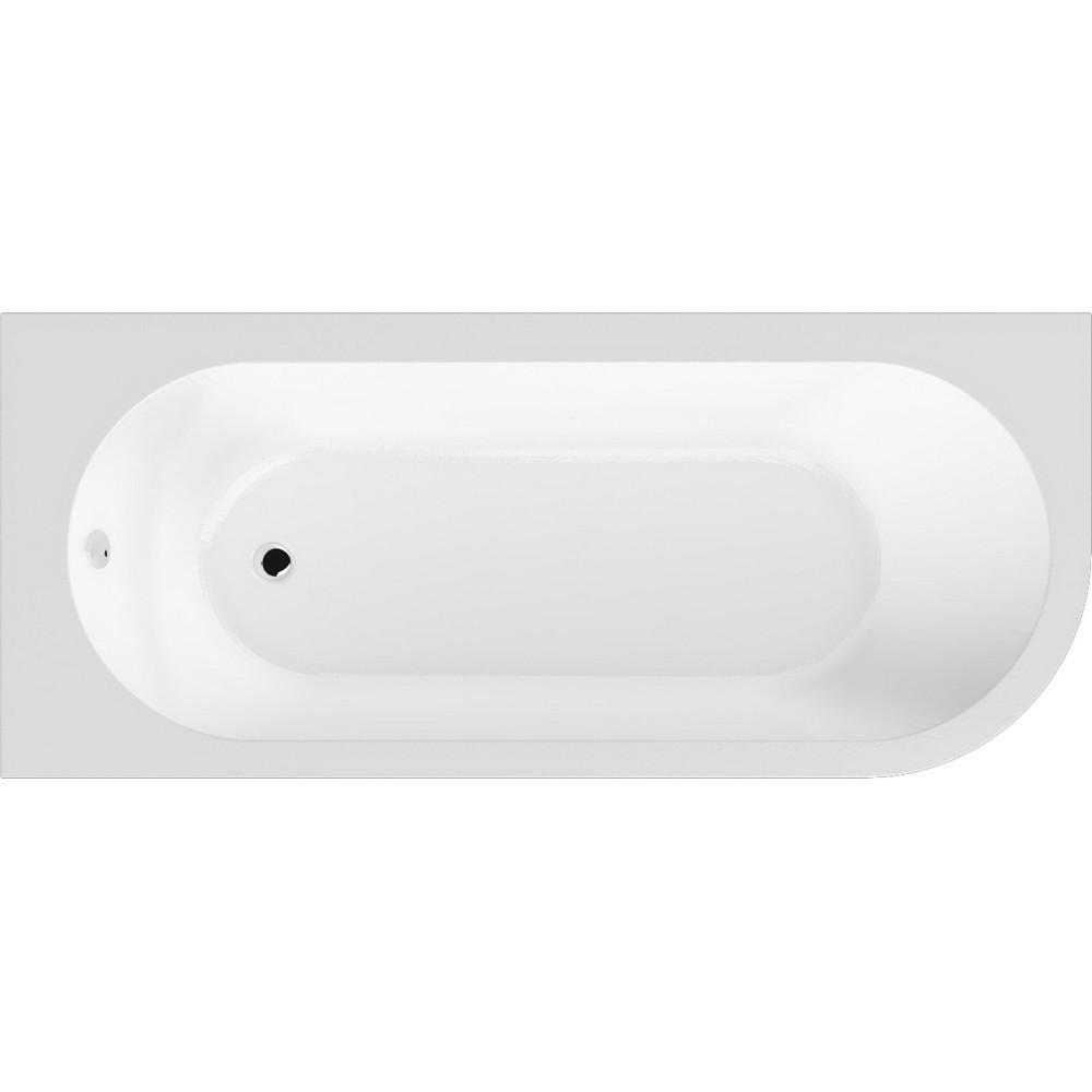 Nuie Crescent Left Handed 1700 x 725mm Back to Wall Corner Bath (1)