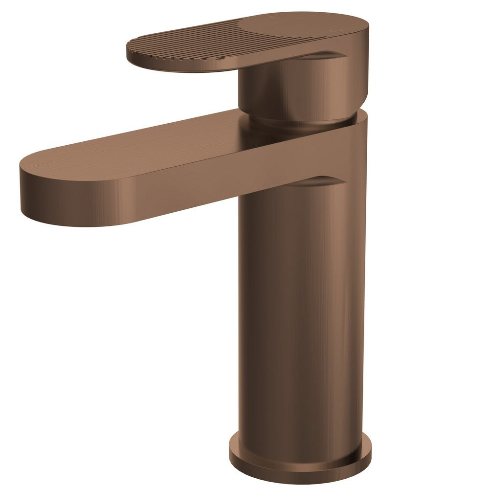 Nuie Cyprus Fluted Brushed Bronze Mono Basin Mixer with Waste