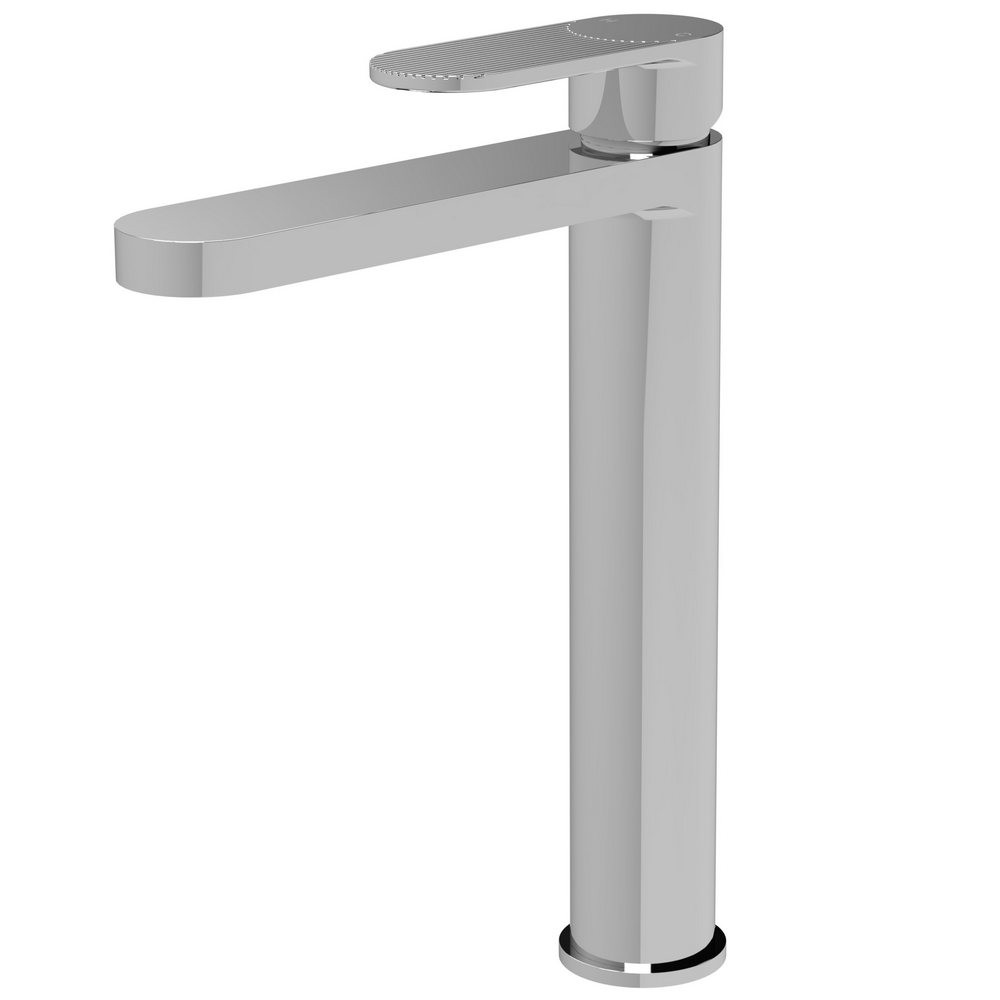 Nuie Cyprus Fluted Chrome Tall Mono Basin Mixer