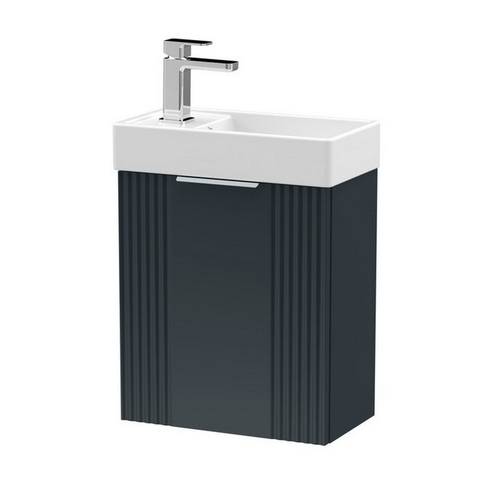 Nuie Deco 400mm Anthracite Compact Wall Hung Vanity Unit with Basin