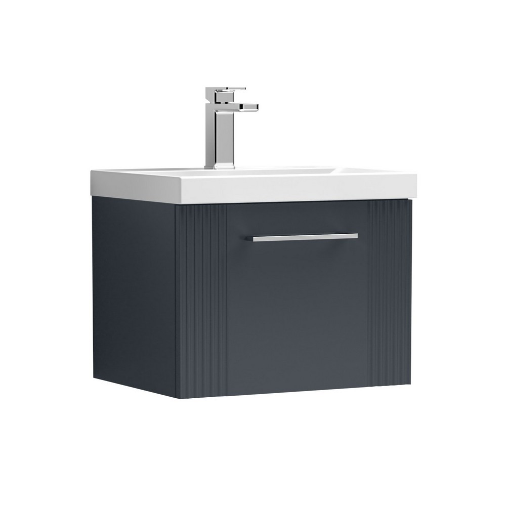 Nuie Deco 500mm Anthracite 1 Drawer Wall Hung Unit With Basin (1)