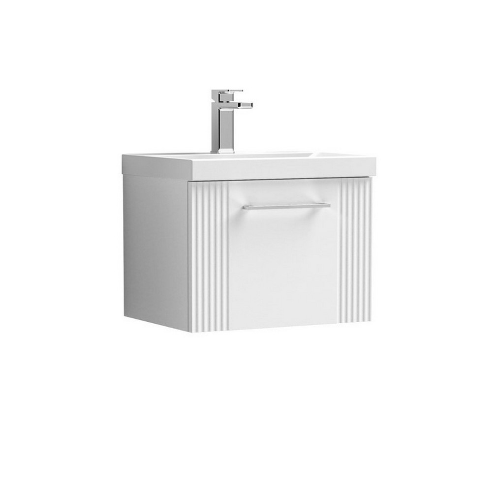 Nuie Deco 500mm White 1 Drawer Wall Hung Unit With Basin (1)