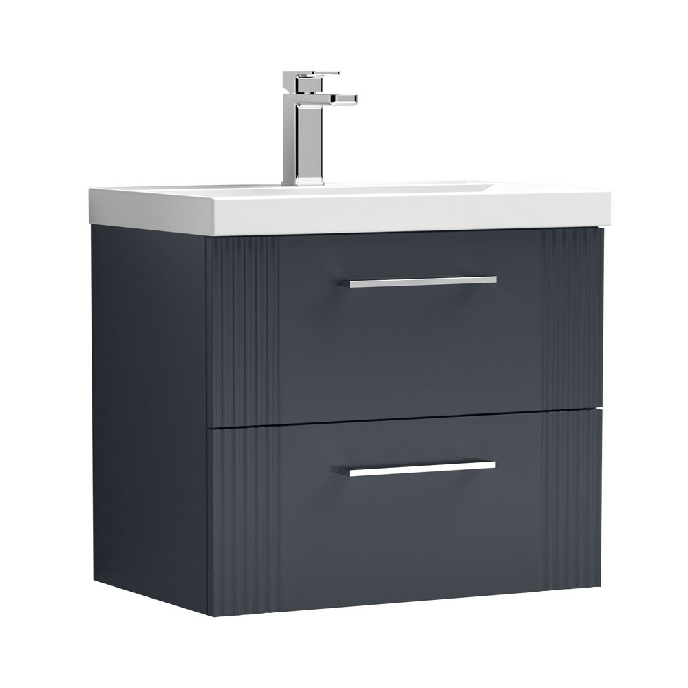 Nuie Deco 600mm Anthracite 2 Drawer Wall Hung Unit With Basin (1)