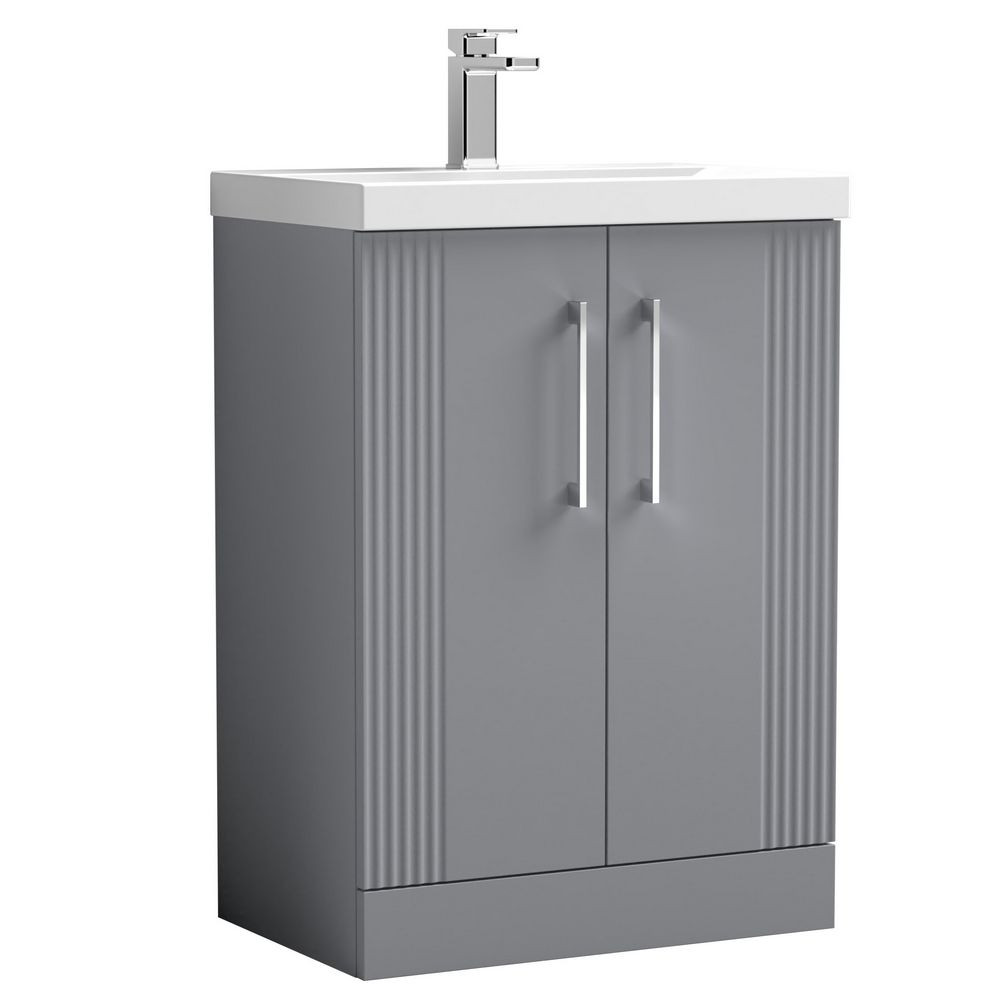 Nuie Deco 600mm Grey Floor Standing Unit with Basin