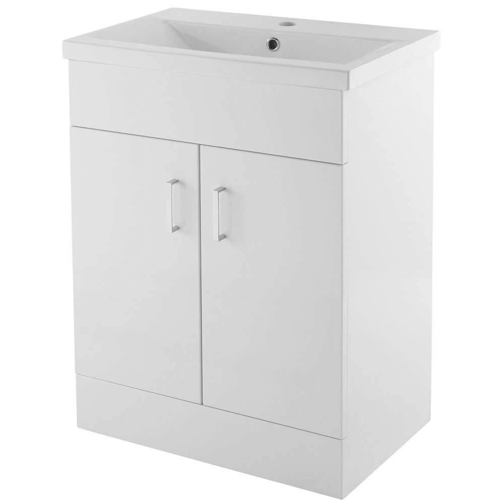 Nuie Eden 600mm Floor Standing Vanity Unit with Mid Edge Basin