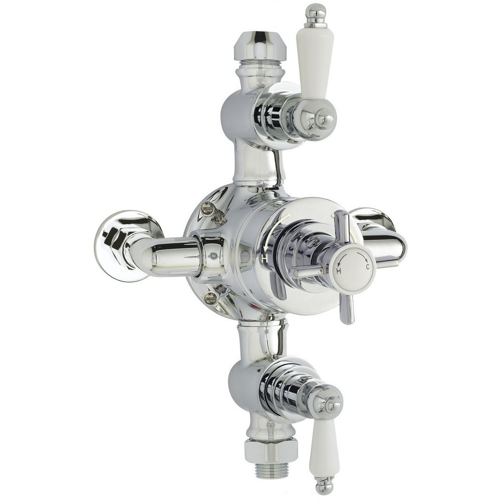 Nuie Edwardian Triple Thermostatic Exposed Shower Valve