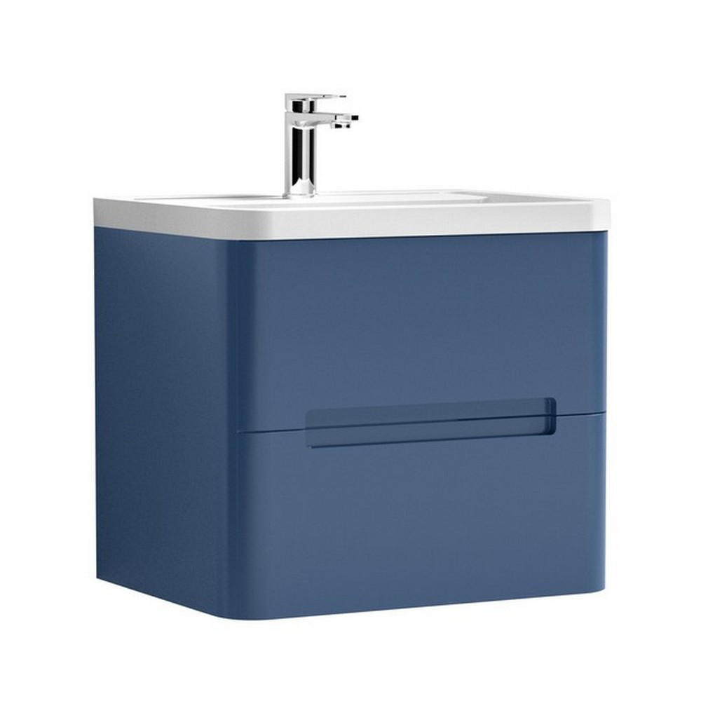 Nuie Elbe 600mm Satin Blue Wall Hung Unit with Basin (1)