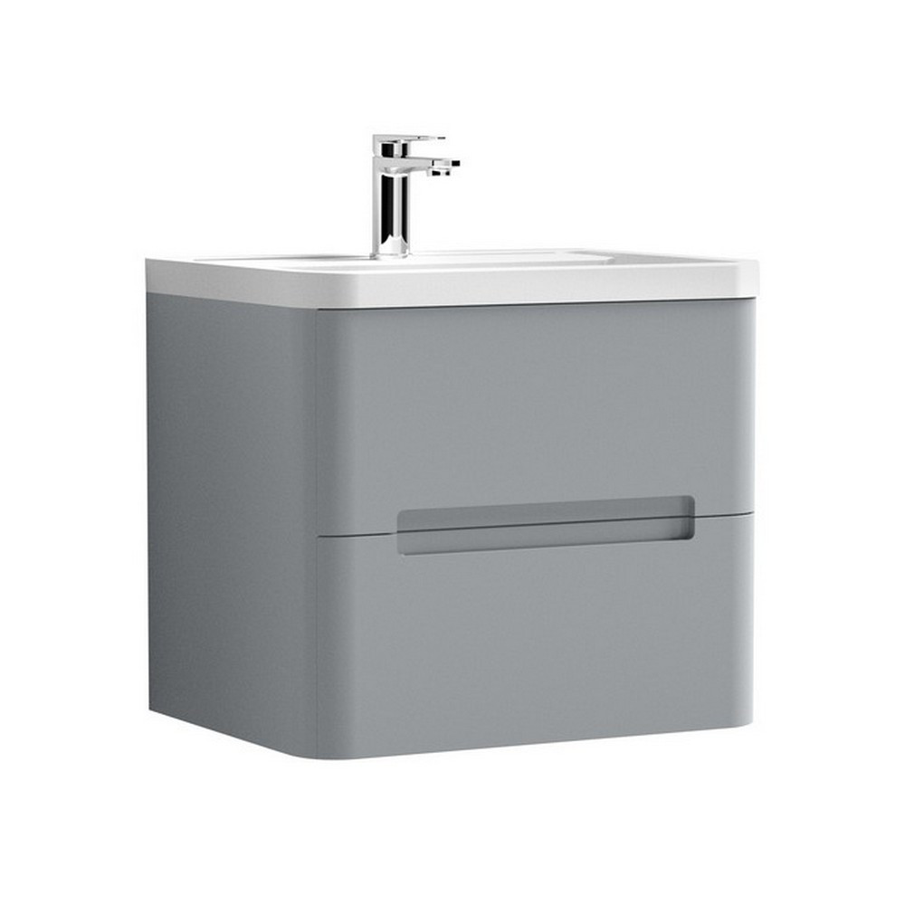 Nuie Elbe 600mm Satin Grey Wall Hung Unit with Basin (1)