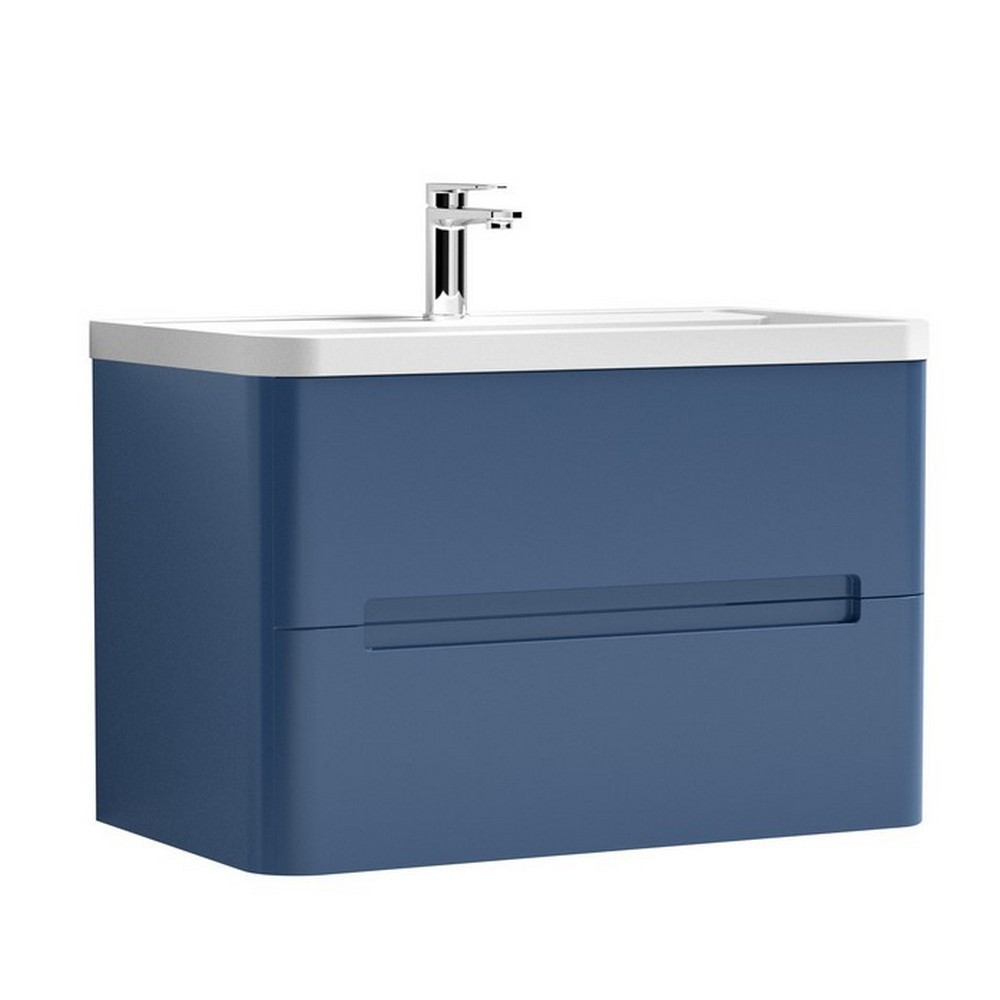 Nuie Elbe 800mm Satin Blue Wall Hung Unit with Basin (1)