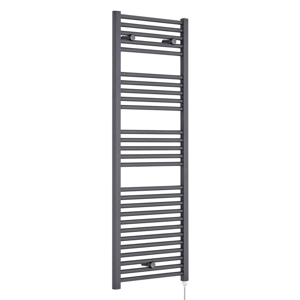 Nuie Electric Round Anthracite Ladder Towel Rail 1375 x 480mm (1)