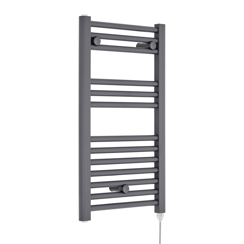 Nuie Electric Round Anthracite Ladder Towel Rail 720 x 400mm (1)