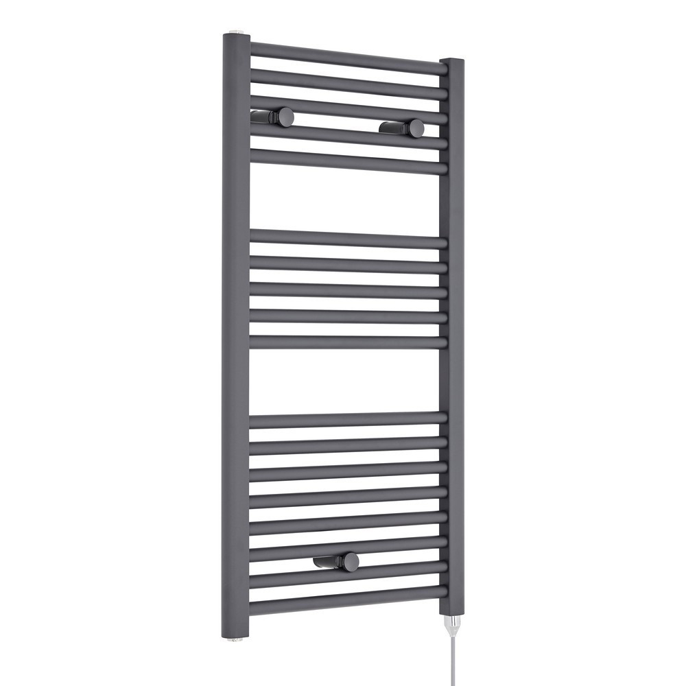 Nuie Electric Round 920 x 480mm Anthracite Ladder Towel Rail