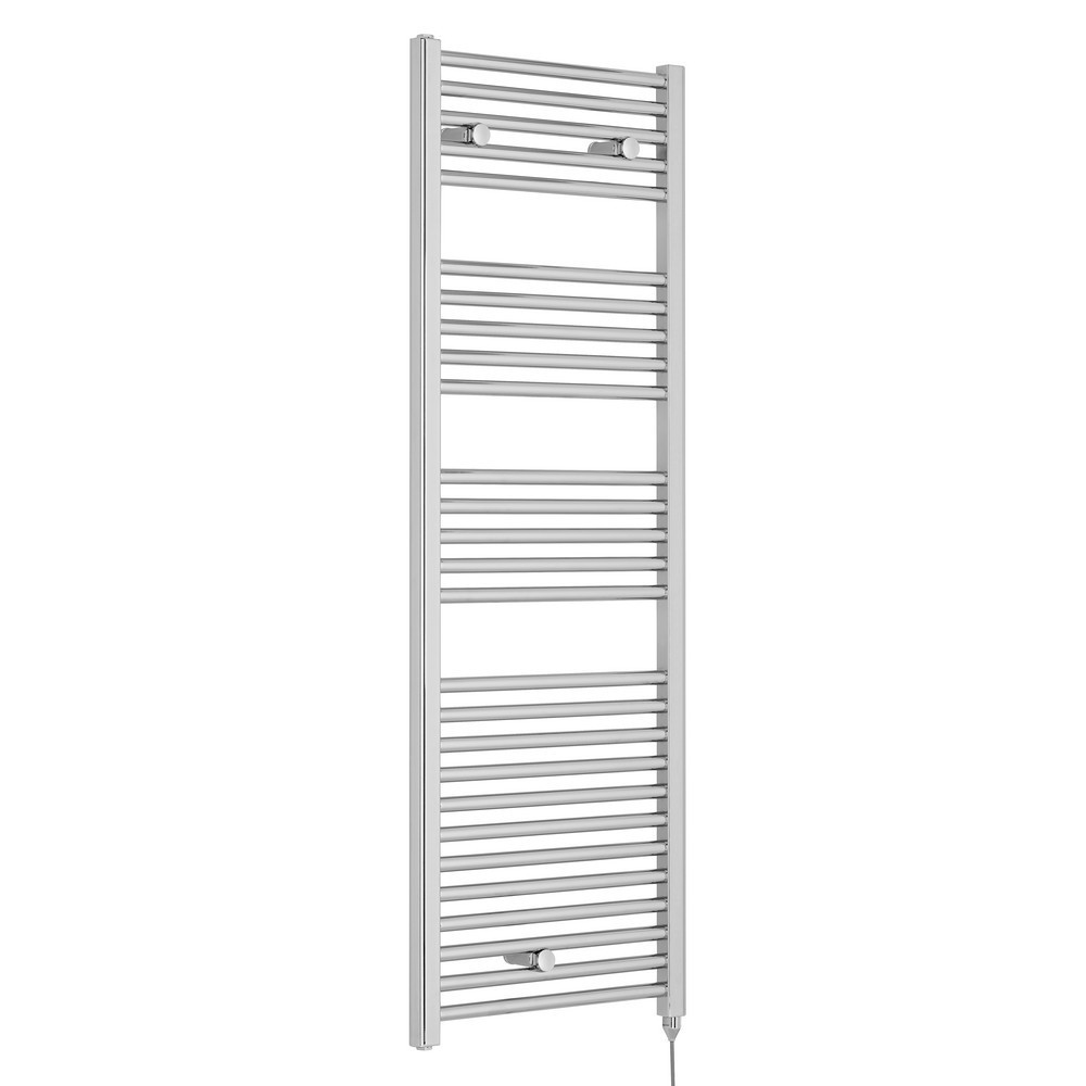 Nuie Electric Round 1375 x 480mm Chrome Ladder Towel Rail