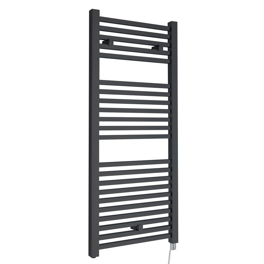 Nuie Electric Square 1110 x 500mm Anthracite Ladder Towel Rail