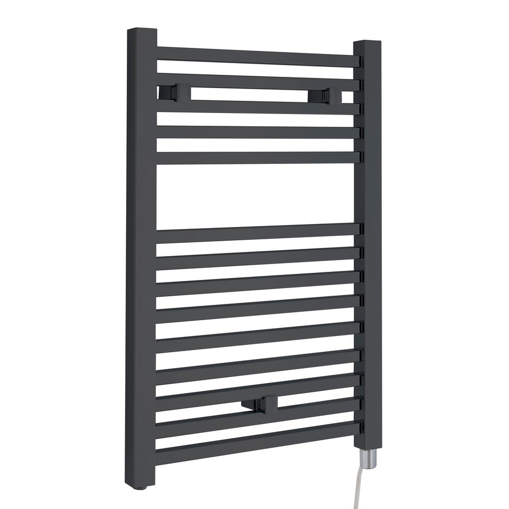 Nuie Electric Square Anthracite Ladder Towel Rail 690 x 500mm (1)