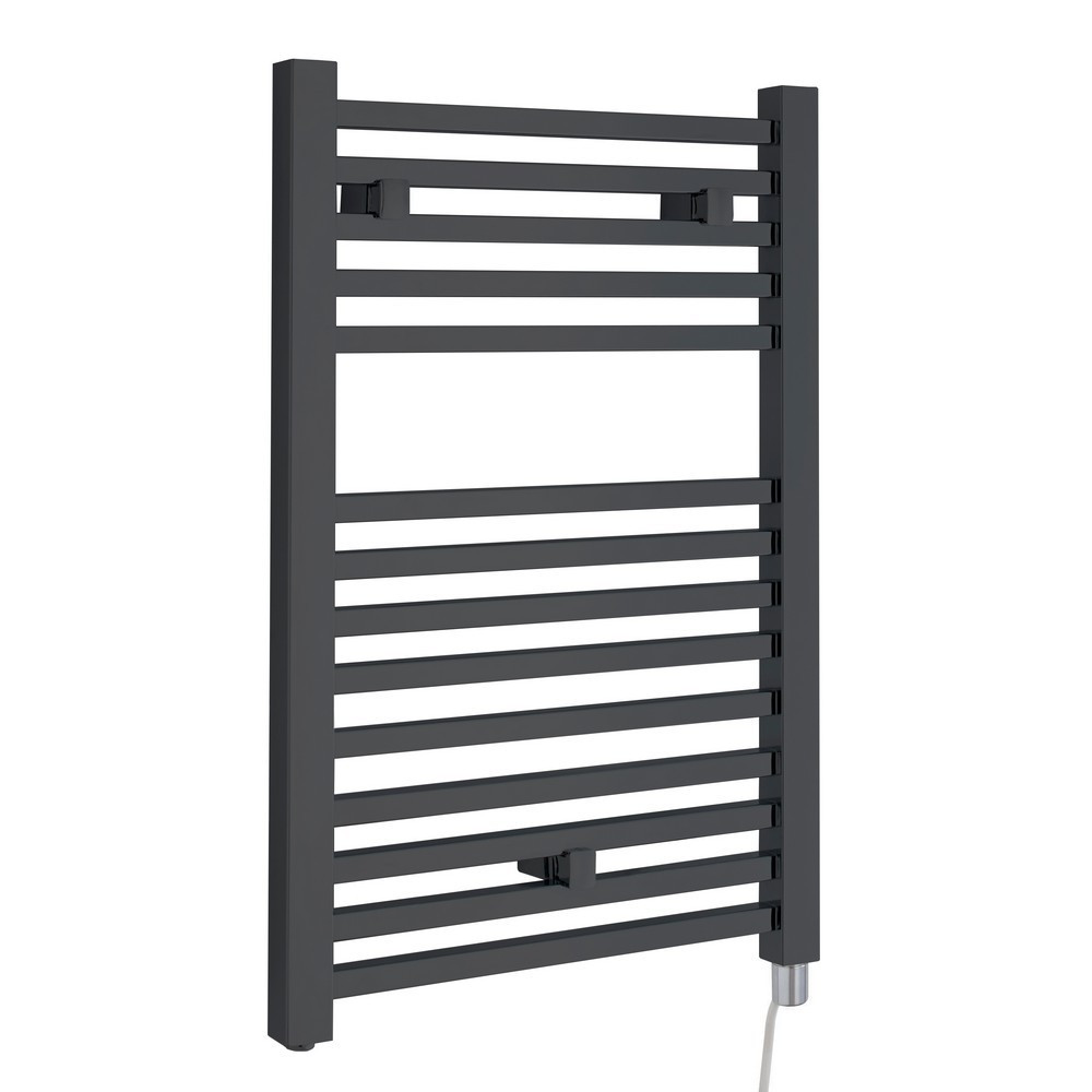 Nuie Electric Square 690 x 500mm Anthracite Ladder Towel Rail