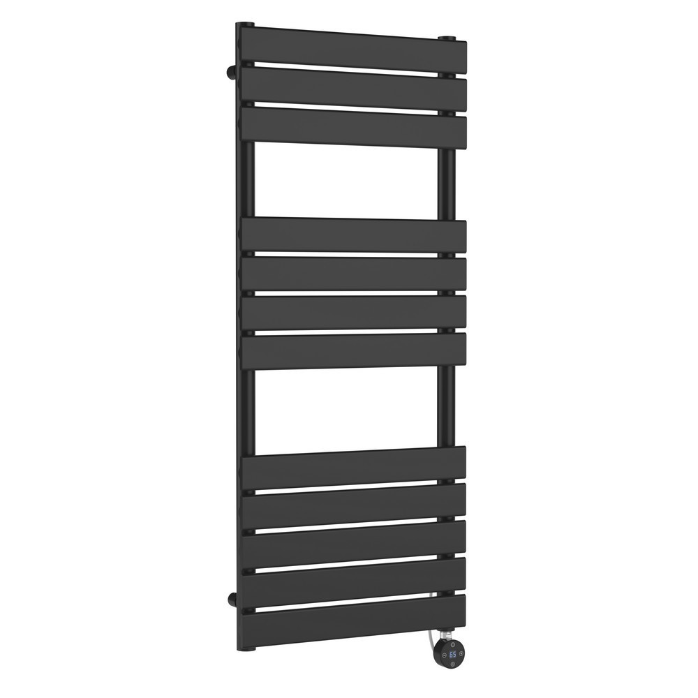 Nuie Electric Squared 1213 x 500mm Flat Towel Rail in Anthracite (1)