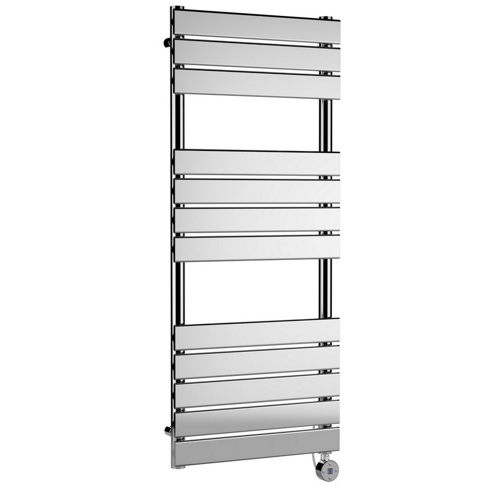 Nuie Electric Squared 1213 x 500mm Flat Towel Rail in Chrome (1)