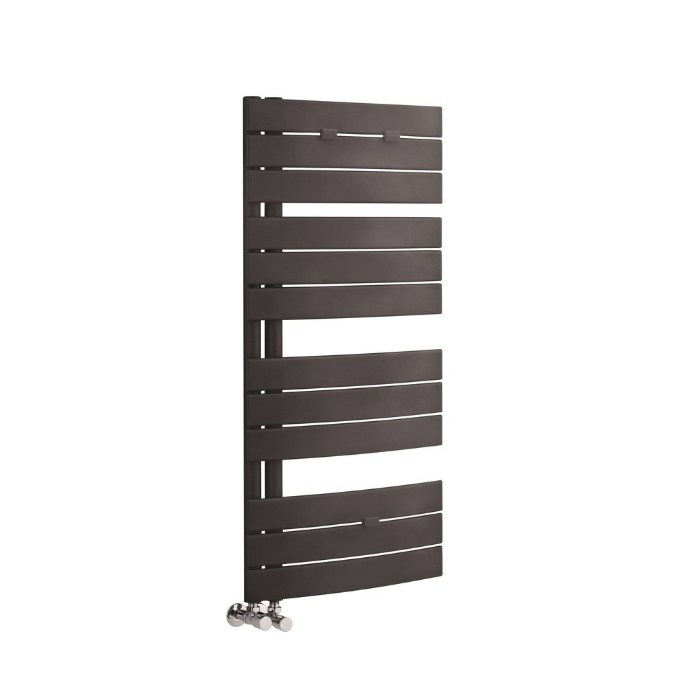 Nuie Elgin Anthracite 1080 x 550mm Curved Heated Towel Rail