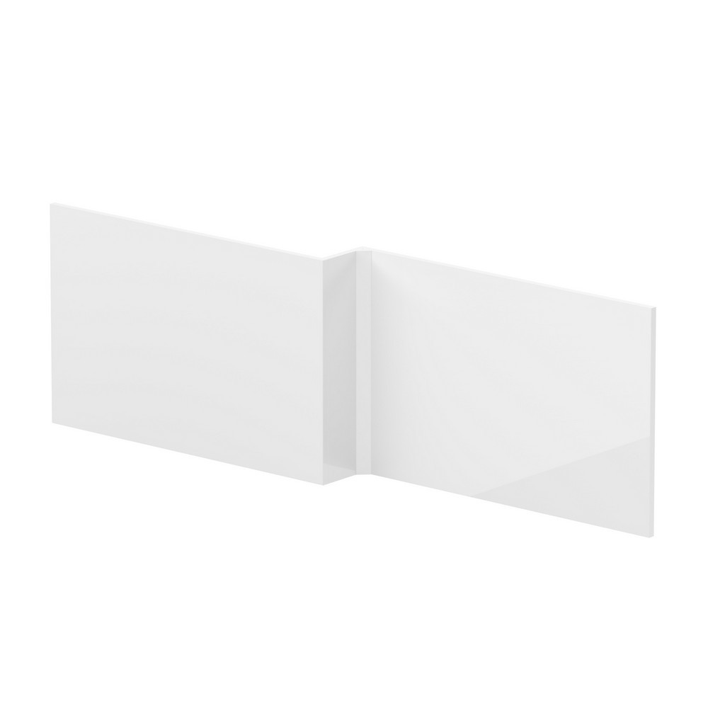 Nuie Gloss White 1700mm L Shaped Shower Bath Front Panel