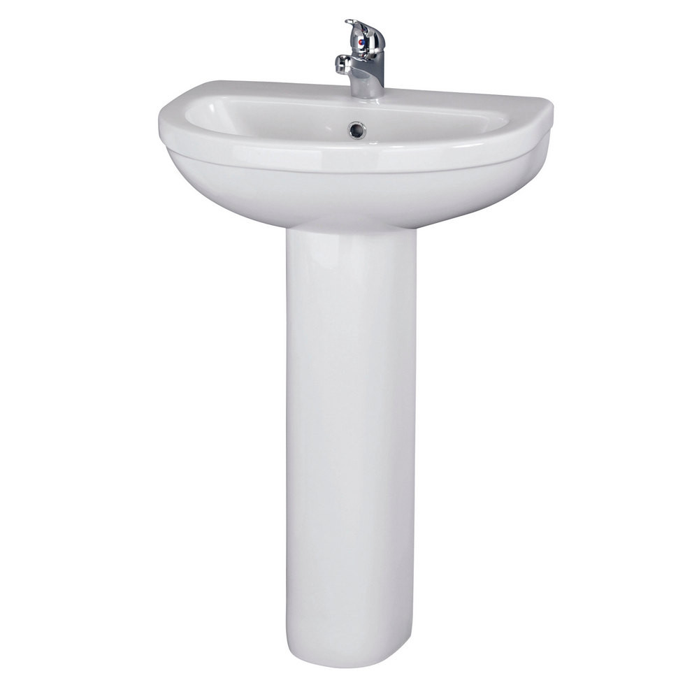 Nuie Ivo 550mm 1TH Basin and Pedestal