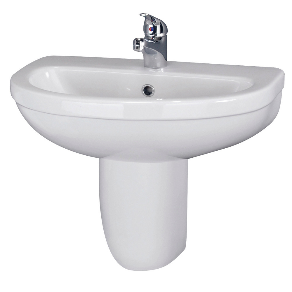 Nuie Ivo 550mm 1TH Basin and Semi Pedestal