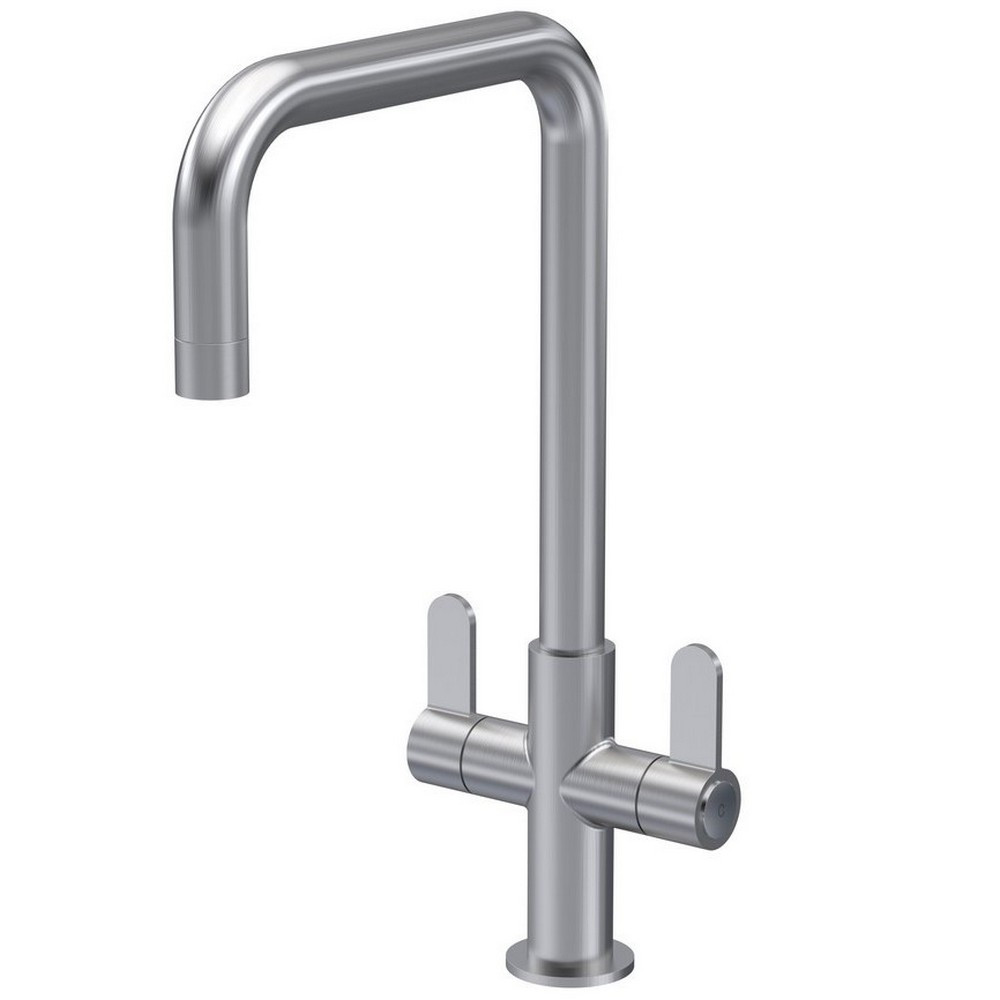 Nuie Kosi Mono Dual Lever Kitchen Tap in Brushed Nickel