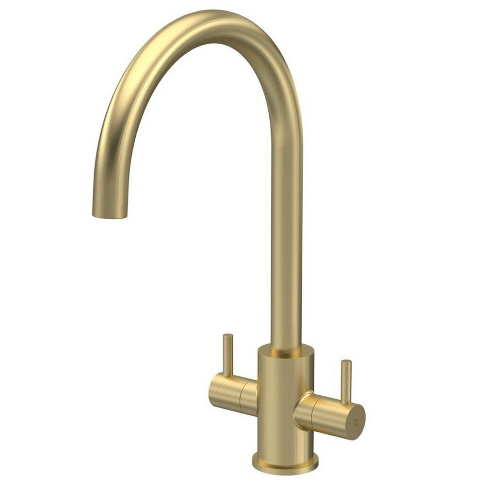 Nuie Lachen Mono Dual Lever Kitchen Tap in Brushed Brass (1)
