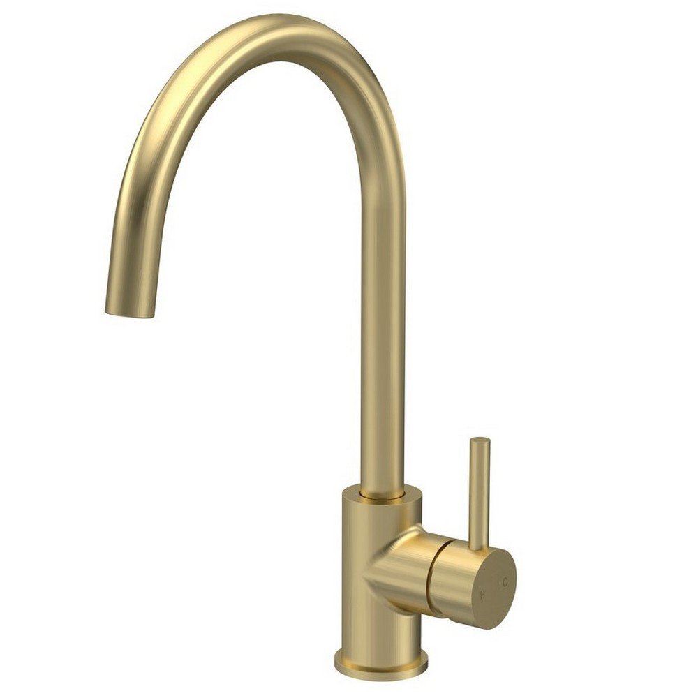 Nuie Lachen Mono Single Lever Kitchen Tap in Brushed Brass (1)