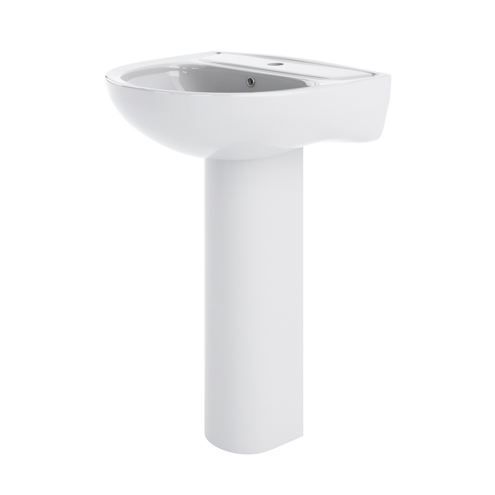 Nuie Lawton 550mm 1TH Basin and Pedestal
