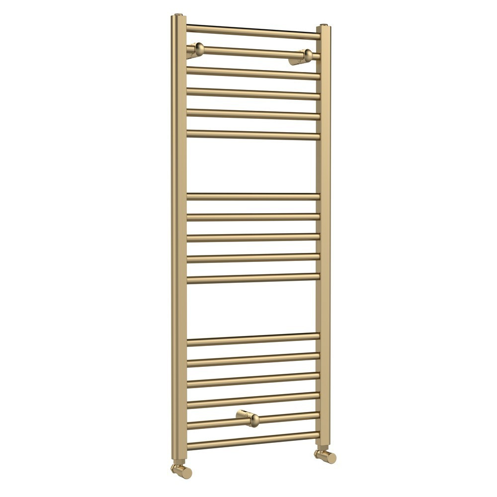 Nuie Lorica Round Straight Brushed Brass Towel Radiator 1200 x 500mm (1)