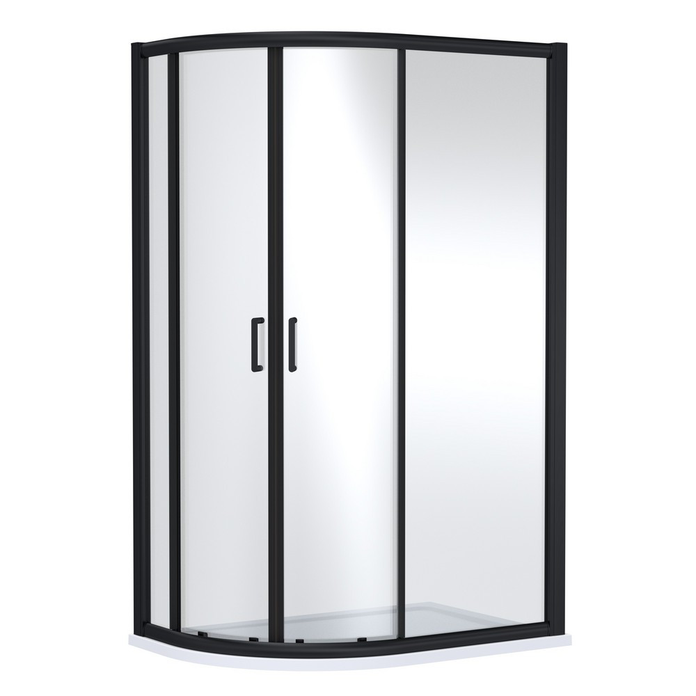 Nuie Lucie 1200 x 800mm Offset Quadrant Shower Enclosure in Black