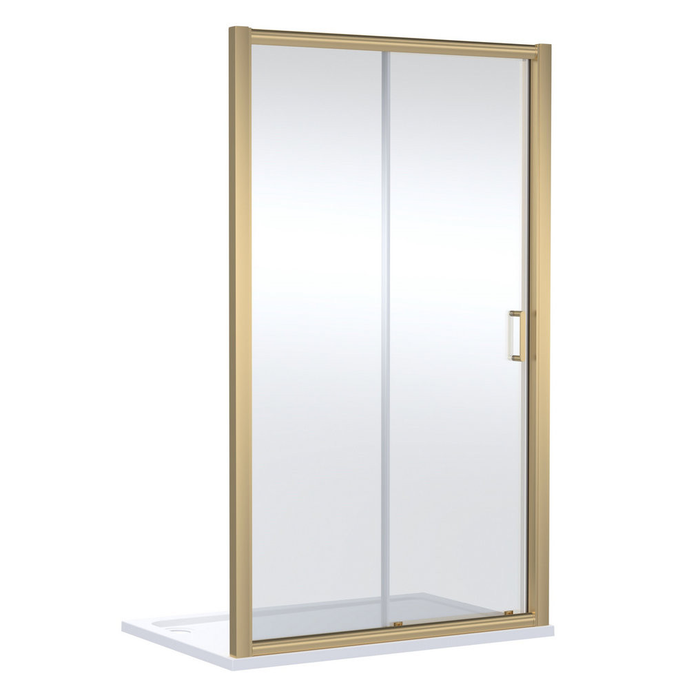 Nuie Lucie 1200mm Sliding Shower Door in Brushed Brass