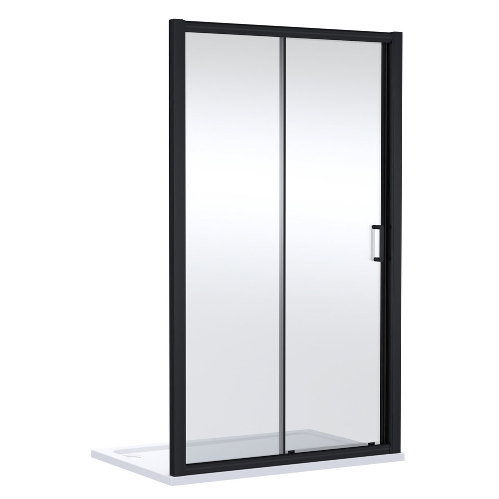 Nuie Lucie 1400mm Sliding Shower Door in Black