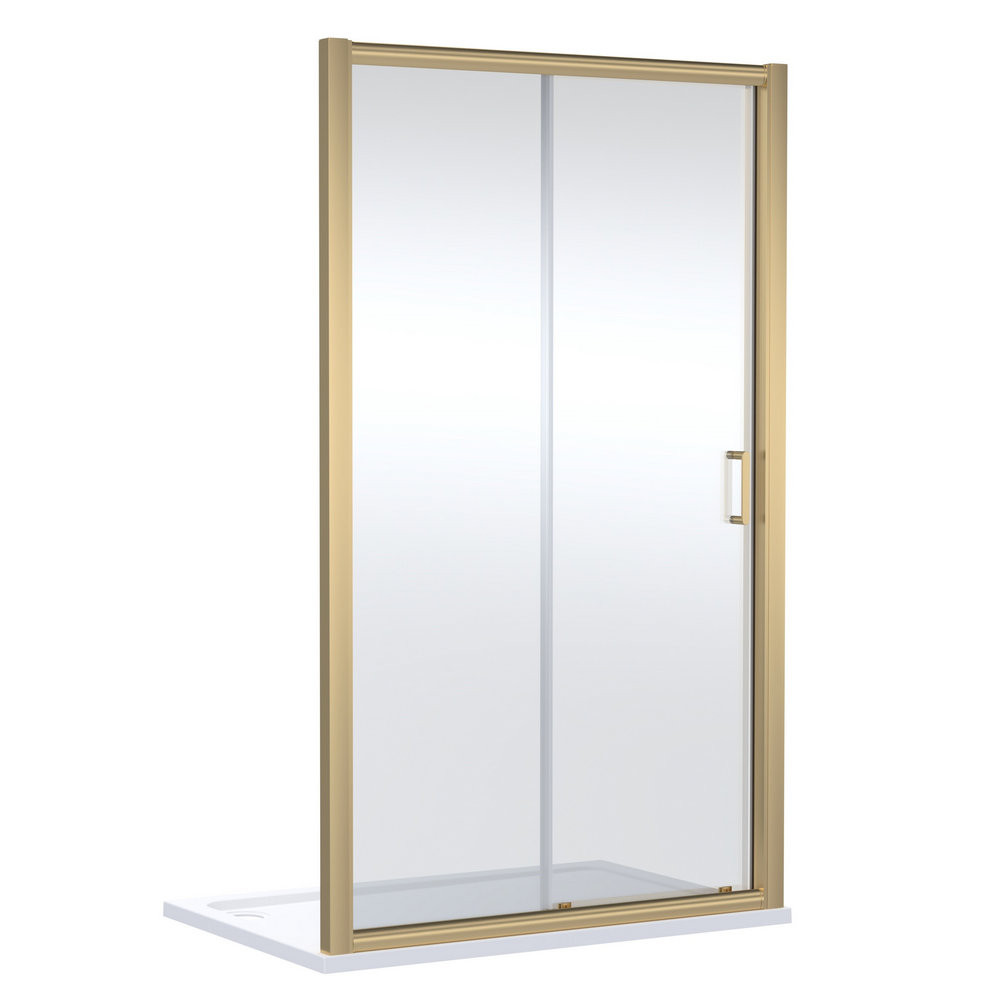 Nuie Lucie 1700mm Sliding Shower Door in Brushed Brass