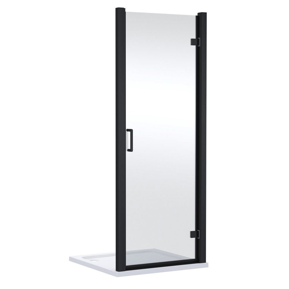 Nuie Lucie 800mm Hinged Shower Door in Black