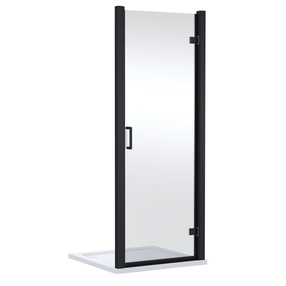 Nuie Lucie 900mm Hinged Shower Door in Black