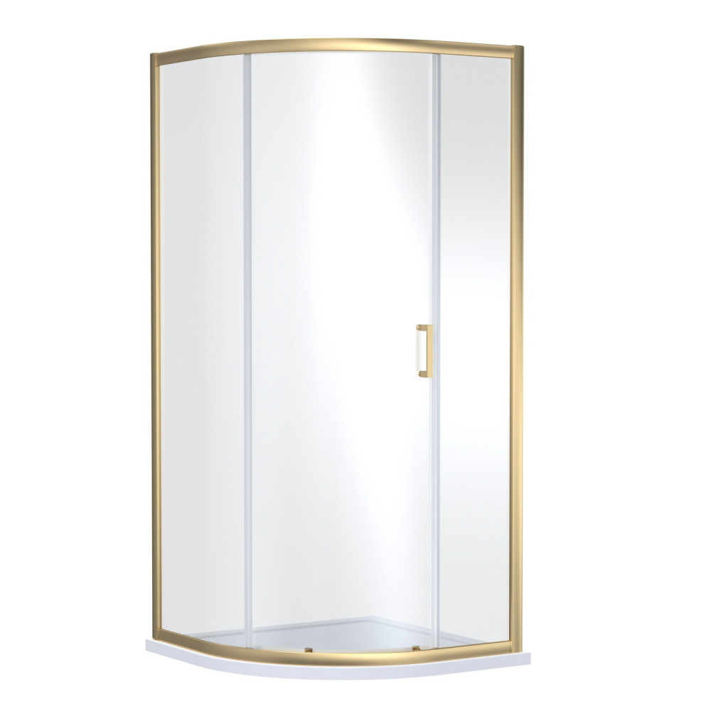 Nuie Lucie 900mm Single Entry Quadrant Shower Enclosure in Brushed Brass