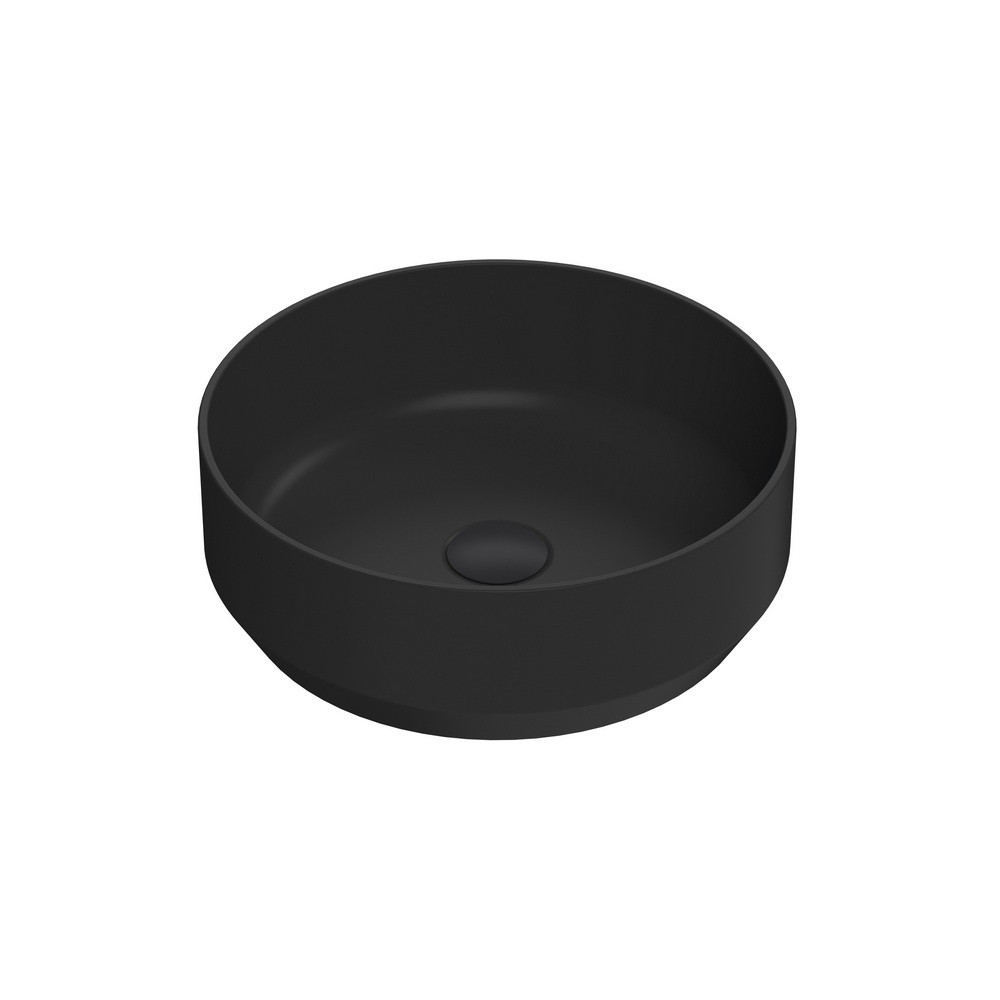 Nuie Luxe Matt Black Round Countertop Basin 350mm