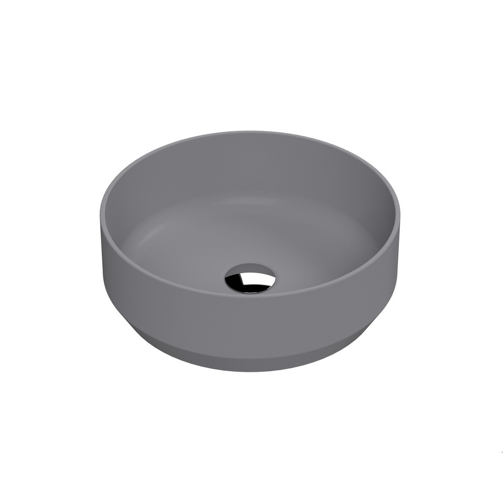 Nuie Luxe Matt Grey Round Countertop Basin 350mm
