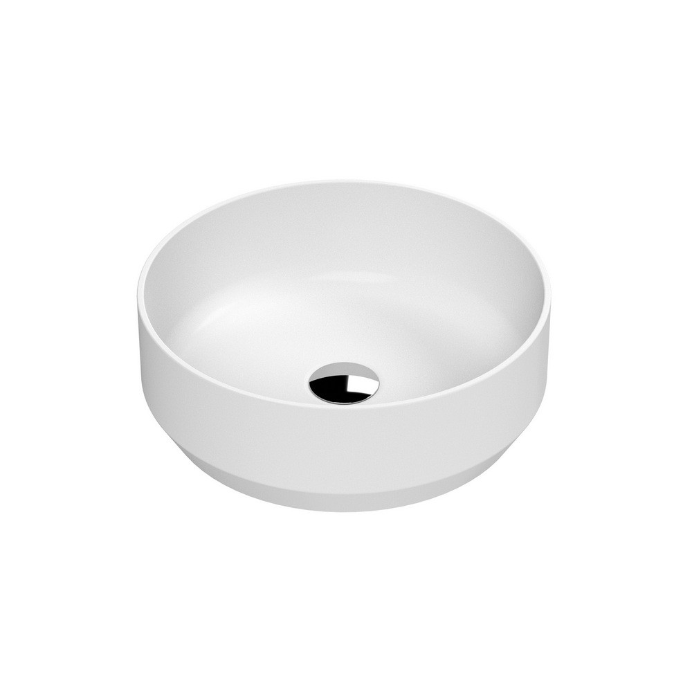 Nuie Luxe Matt White Round Countertop Basin 350mm