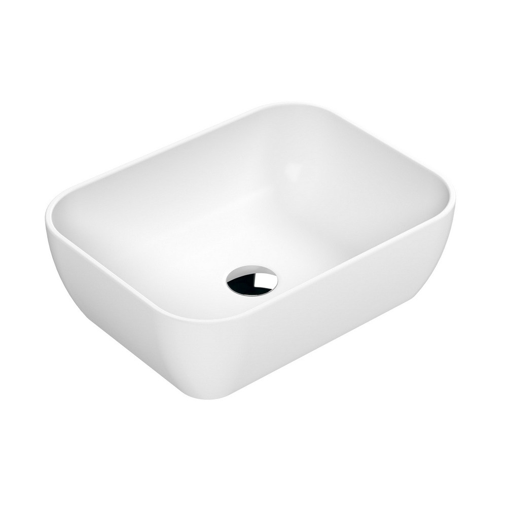 Nuie Luxe Matt White Square Countertop Basin 455mm
