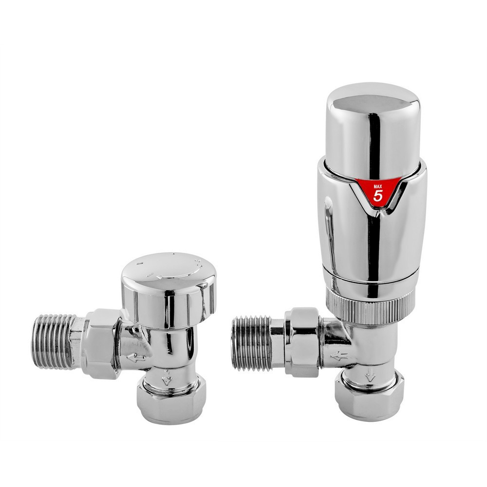 Nuie Luxury Thermostatic Angled Radiator Valves Pack