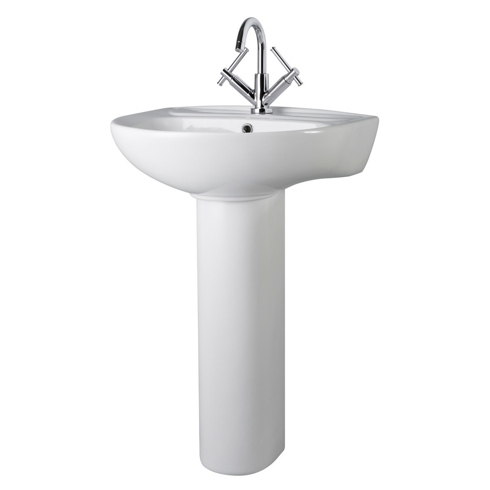 Nuie Melbourne 550mm 1TH Basin and Pedestal