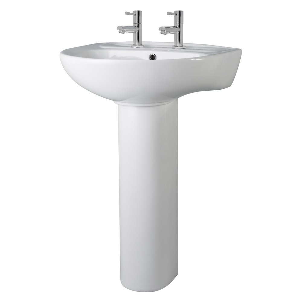 Nuie Melbourne 550mm 2TH Basin and Pedestal