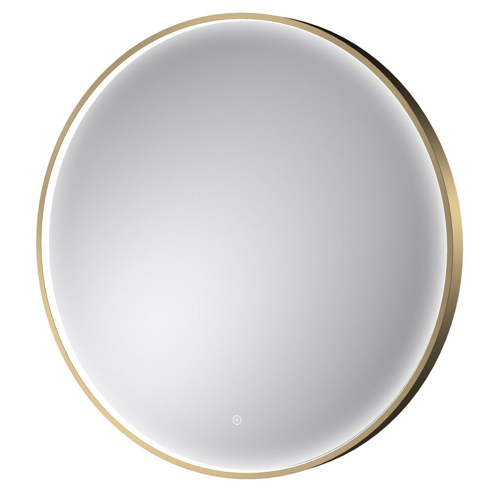 Nuie Mensa 800mm Brushed Brass Round Framed LED Mirror
