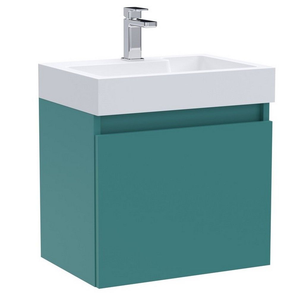 Nuie Merit 500mm Aurora Teal Wall Hung Vanity Unit with Basin (1)