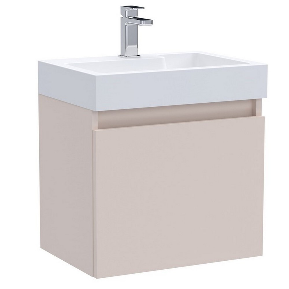 Nuie Merit 500mm Blush Pink Wall Hung Vanity Unit with Basin (1)